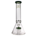MAV Glass - 12-Arm Beaker Bong in Forest Green with Thick Glass, Front View