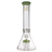 MAV Glass - 12" 12-arm Beaker Bong in Slime Green with Heavy Wall Glass, Front View