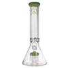 MAV Glass - 12" 12-arm Beaker Bong in Slime Green with Heavy Wall Glass, Front View
