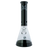 MAV Glass - 12" Black Full Color Beaker Bong with Clear Downstem, Front View