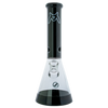 MAV Glass - 12" Black Full Color Beaker Bong with Clear Downstem, Front View