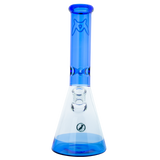 MAV Glass - 12" Full Color Beaker Bong in Blue with Clear Base, Front View