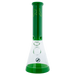 MAV Glass - 12" Full Color Beaker Bong in Forest Green with Clear Tube - Front View
