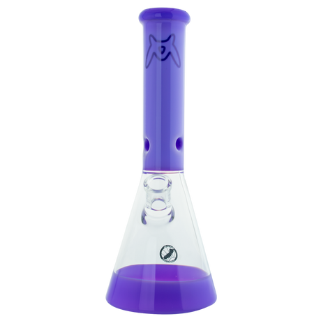 MAV Glass 12" Full Color Beaker Bong in Purple with Clear Base and Downstem