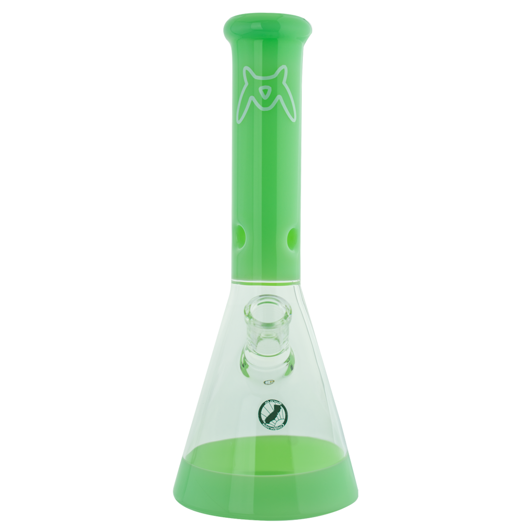 MAV Glass - 12" Seafoam Full Color Beaker Bong with 18-19mm joint size, front view on white background