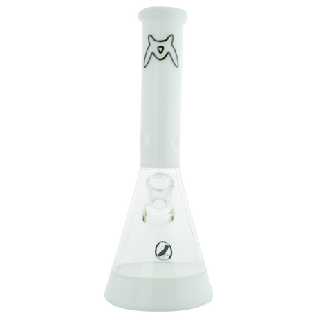 MAV Glass - 12" White Full Color Beaker Bong with Clear Glass Downstem and Bowl