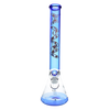 MAV Glass 18" Full Color Beaker Bong in Ink Blue Koi, Front View on White Background