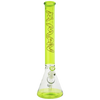 MAV Glass - 18" Full Color Beaker Bong in Neon Yellow, Front View on White Background