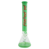 MAV Glass 18" Seafoam Woodgrain Full Color Beaker Bong with Deep Bowl - Front View