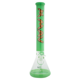MAV Glass 18" Seafoam Woodgrain Full Color Beaker Bong with Deep Bowl - Front View