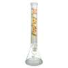 MAV Glass - 18" Full Color Beaker Bong with Orange Accents - Front View