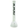 MAV Glass - 18" White Full Color Beaker Bong Front View with Clear Downstem