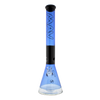 MAV Glass 18" Two-tone Zebra Beaker Bong in Blue with Deep Bowl - Front View