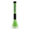 MAV Glass - 18" Two-tone Zebra Beaker Bong in Slime Green with Black Accents - Front View