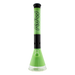 MAV Glass - 18" Two-tone Zebra Beaker Bong in Slime Green with Black Accents - Front View