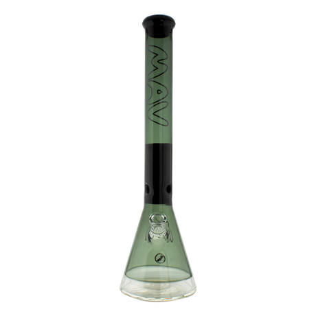 MAV Glass - 18" Two-tone Zebra Beaker Bong, Smoke Variant, Front View