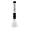 MAV Glass 18" Two-tone Zebra Beaker Bong with thick 5mm glass and 50mm diameter, front view on white background
