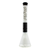 MAV Glass 18" Two-tone Zebra Beaker Bong with thick 5mm glass and 50mm diameter, front view on white background