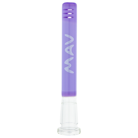 MAV Glass Maverick Purple Downstem, 18mm to 14mm, 4-5 inch length, front view on white background