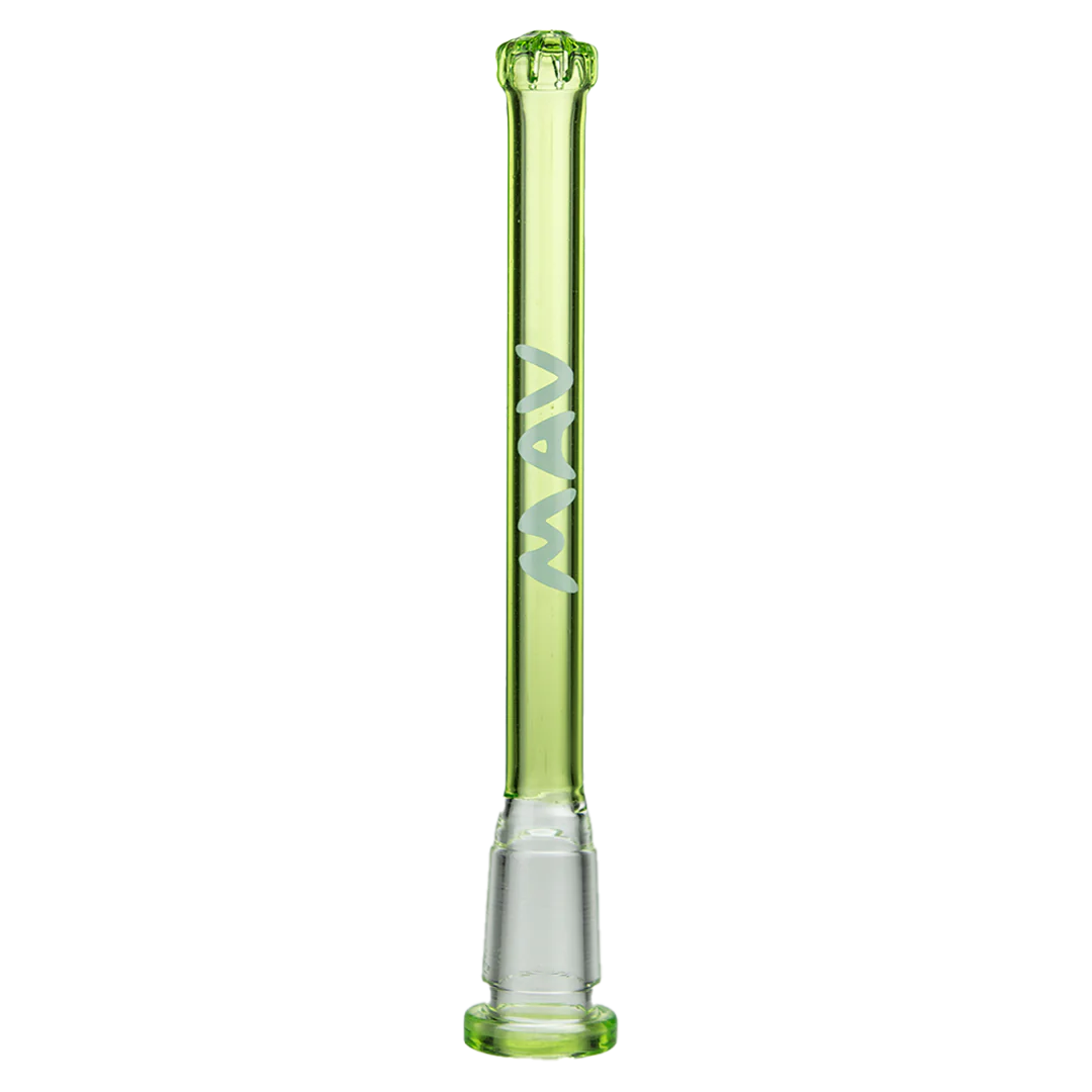 MAV Glass - 18mm to 14mm Showerhead Downstem in Green - Clear Detail View