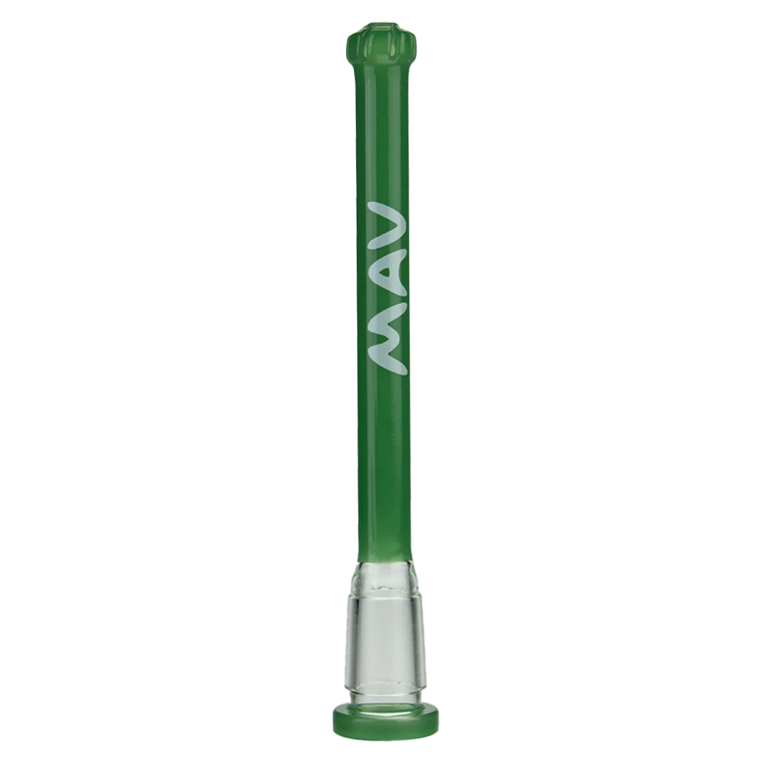 MAV Glass - 18mm to 14mm Showerhead Downstem in Green, Front View