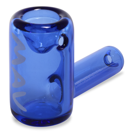 MAV Glass - Blue Mini Hammer Hand Pipe, 2.5" Borosilicate, Angled Side View