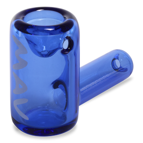 MAV Glass - Blue Mini Hammer Hand Pipe, 2.5" Borosilicate, Angled Side View