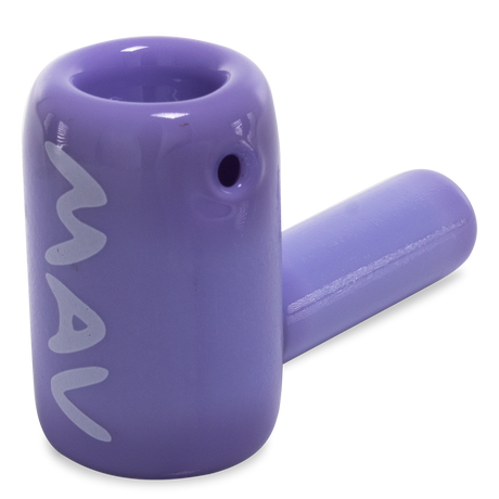 MAV Glass - Purple 2.5" Mini Hammer Hand Pipe, Borosilicate Glass, Angled Side View