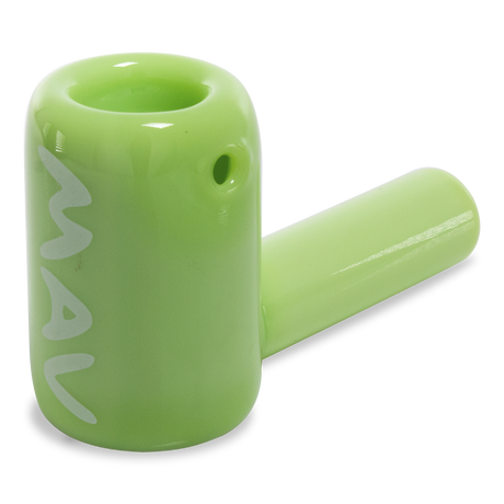 MAV Glass - 2.5" Slime Green Mini Hammer Hand Pipe, Borosilicate Glass, Side View