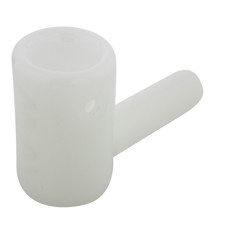 MAV Glass - White 2.5" Mini Hammer Hand Pipe in Borosilicate Glass - Top Angle View