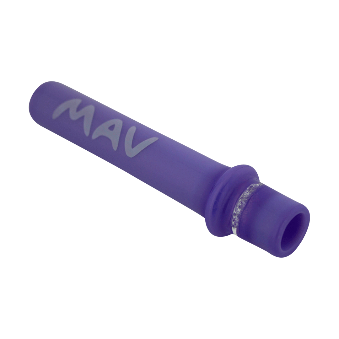 MAV Glass Maverick - 4'' One Hitter in Purple with Beaker Design - Angled View