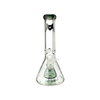 MAV Glass - 7mm Thick Pyramid Beaker Bong 12'' in Black, Front View on Seamless White