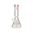 MAV Glass 12" Pink Pyramid Beaker Bong, 7mm Thick, 18-19mm Joint - Front View