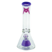 MAV Glass - 12" Purple Pyramid Beaker Bong, 7mm Thick, Front View on Seamless White Background