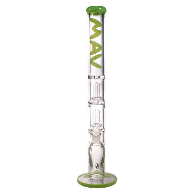 MAV Glass 9mm Straight Tube Bong with Double UFO Percs in Seafoam, Front View on White Background