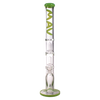 MAV Glass 9mm Straight Tube Bong with Double UFO Percs in Seafoam, Front View on White Background