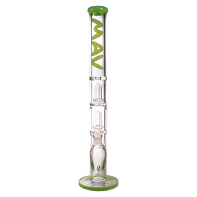 MAV Glass 9mm Straight Tube Bong with Double UFO Percs in Seafoam, Front View on White Background