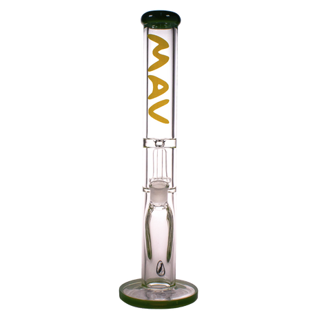 MAV Glass - 9mm Straight Tube Bong with UFO Percolator in Forest Green, Front View