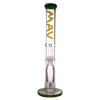 MAV Glass - 9mm Straight Tube Bong with UFO Percolator in Forest Green, Front View