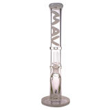 MAV Glass - 9mm Straight Tube Bong with UFO Percolator, 17.5" Tall, Front View on White Background