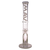 MAV Glass - 9mm Straight Tube Bong with UFO Percolator, 17.5" Tall, Front View on White Background