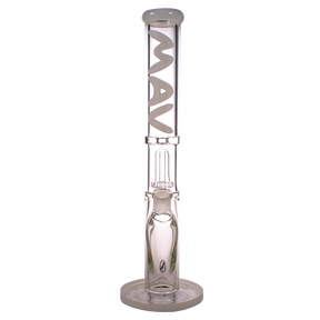 MAV Glass - 9mm Straight Tube Bong with UFO Percolator, 17.5" Tall, Front View on White Background