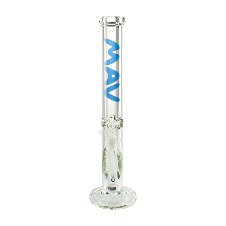 MAV Glass - 18" 9mm Thick Straight Tube Bong in Blue with Heavy Wall Glass