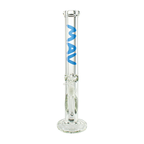 MAV Glass - 18" 9mm Thick Straight Tube Bong in Blue with Heavy Wall Glass