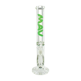MAV Glass - 9mm Thick Straight Tube Bong, 18" Height, Front View on White Background