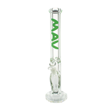 MAV Glass - 18" 9mm Thick Straight Tube Bong in Green with Heavy Wall Glass