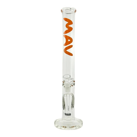MAV Glass 18" Straight Tube Bong in Red with 9mm Thick Glass and Heavy Wall, Front View