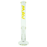 MAV Glass 18" Straight Tube Bong in Yellow, 9mm Thick Heavy Wall, Front View on White Background
