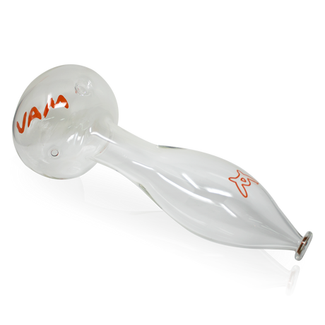 MAV Glass - Clear Big Pipe with Orange Accents, Side View, 15" Length