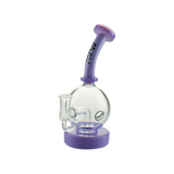 MAV Glass - Purple Bulb Rig with Glass on Glass Joint, 7" Beaker Design, Side View